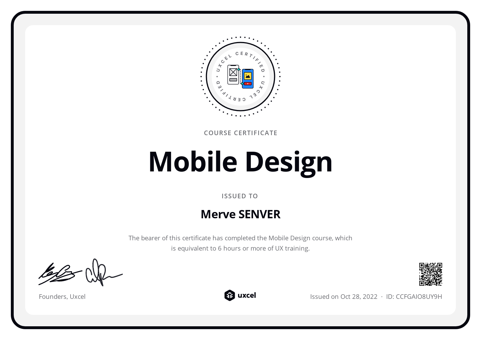 Merve SENVER's certificate